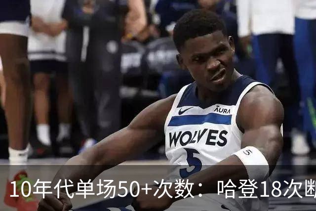 10年代单场50+次数：哈登18次断档第一，杜库各6次，浓眉汤神创纪录
